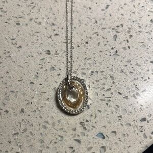 Elegant Silver and Gold Pendant Necklace